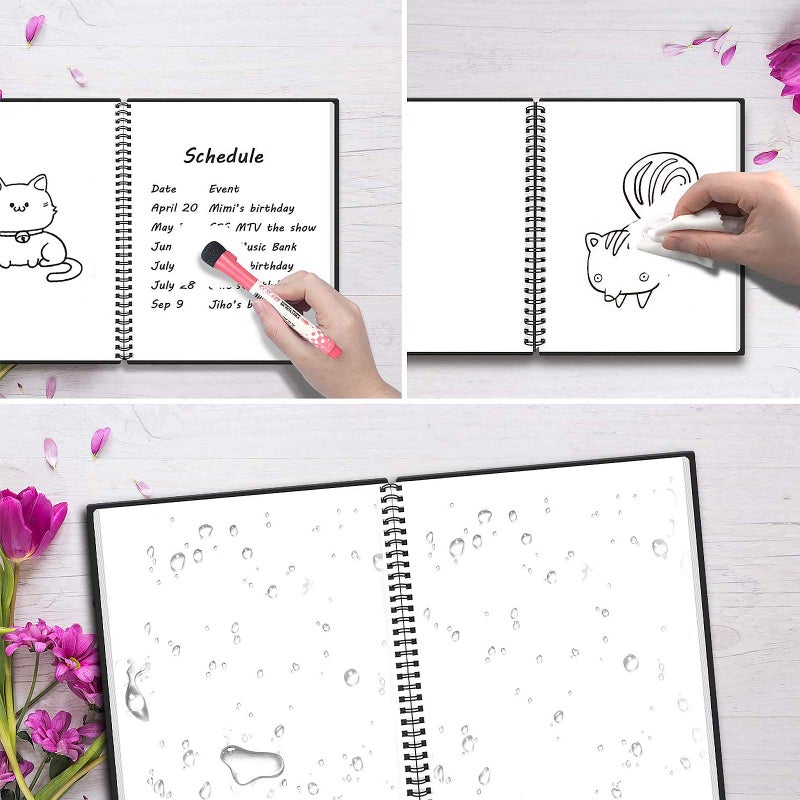 NEWYES Whiteboard Notebook Erasable Meeting Notebook Dry Erase White Board for Meeting  Business  Office  Home (A4) - Image 5